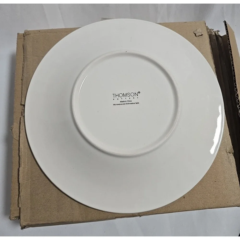 Thomson Pottery Maison white salad plates 8